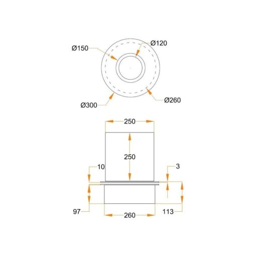 Bruciatore tondo con vetro per camino a bioetanolo biocamino inox 3 lt d.30 - immagine 3