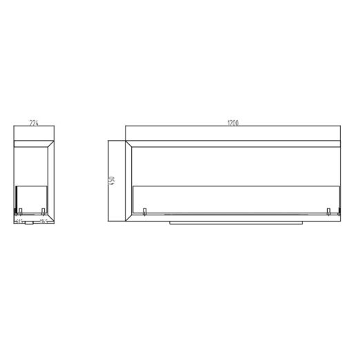 Camino a bioetanolo da incasso ad angolo biocamino angolare 120x45 SUTRI 120 SX - immagine 9