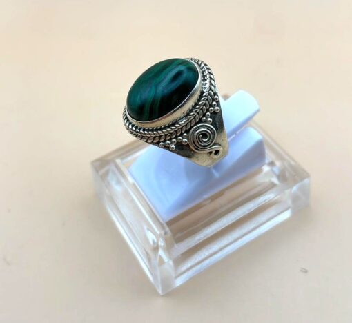 Anello Argento 925 In Malachite ms.15,5 - immagine 3