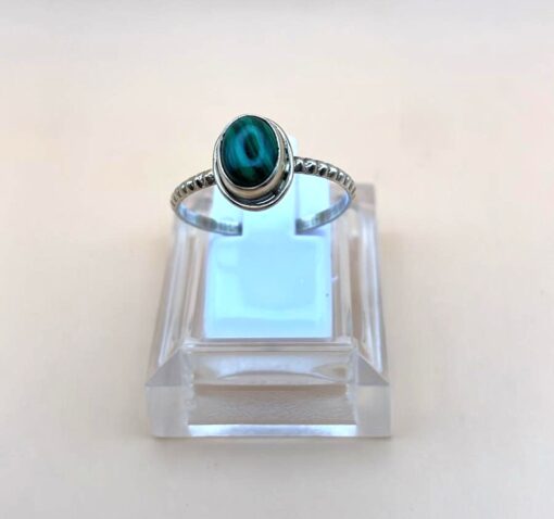 Anello Argento 925 In Malachite ms. 21