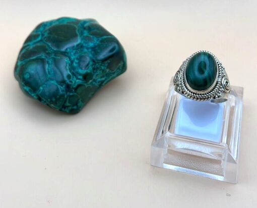 Anello Argento 925 In Malachite ms.15,5 - immagine 4