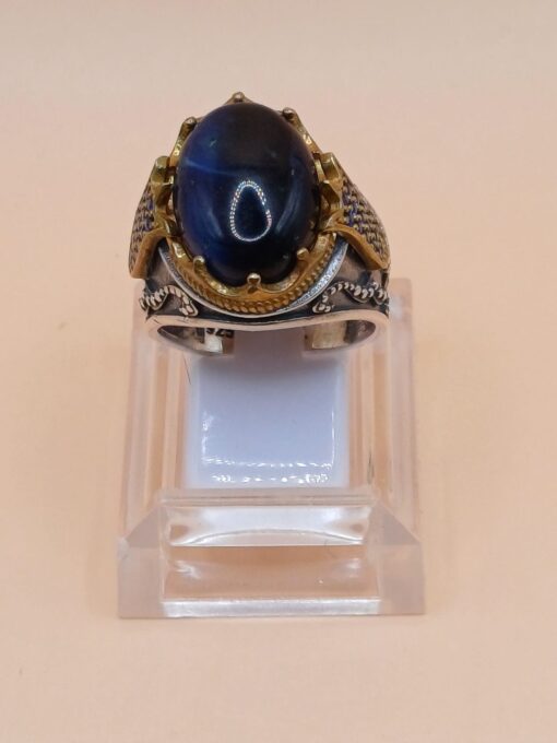 Anello Argento 925 Agata Blu ms. 23 - immagine 3