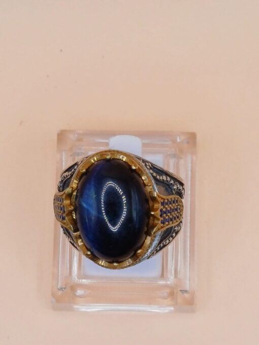 Anello Argento 925 Agata Blu ms. 23 - immagine 4