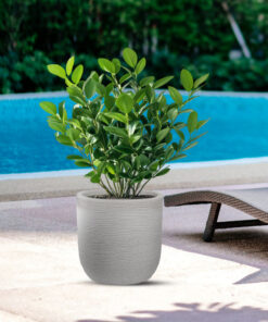 Vaso in resina da esterno interno per piante cilindro di design d.35x34h Raffaello Beige