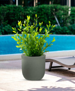 Vaso in resina da esterno interno per piante cilindro di design d.35x34h Raffaello Verde