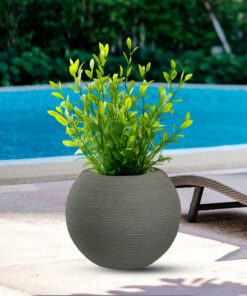 Vaso in resina da esterno interno per piante tondo a sfera di design d.40x33h Botticelli Verde
