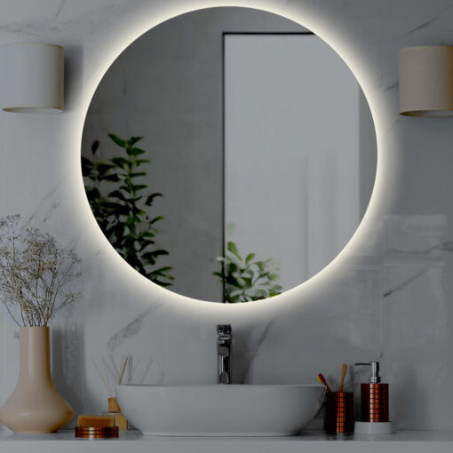 Specchio da bagno rotondo retroilluminato tondo d. 80 LUNA Made in Italy - immagine 2