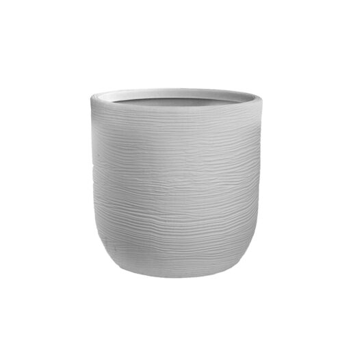 Vaso in resina da esterno interno per piante cilindro di design d.35x34h Raffaello Bianco - immagine 3