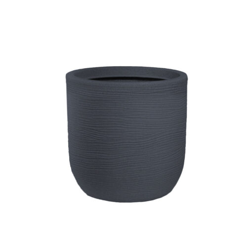 Vaso in resina da esterno interno per piante cilindro di design d.35x34h Raffaello Grigio - immagine 3
