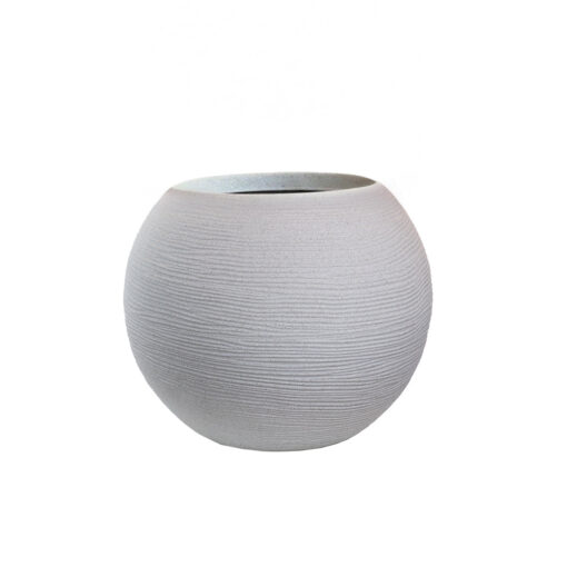 Vaso in resina da esterno interno per piante tondo a sfera di design d.40x33h Botticelli Beige - immagine 3