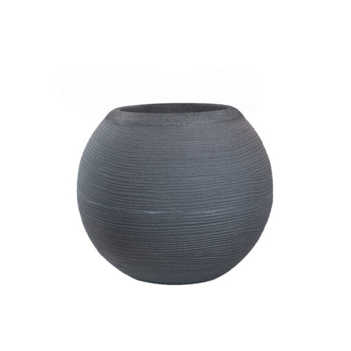 Vaso in resina da esterno interno per piante tondo a sfera di design d.40x33h Botticelli Grigio - immagine 3