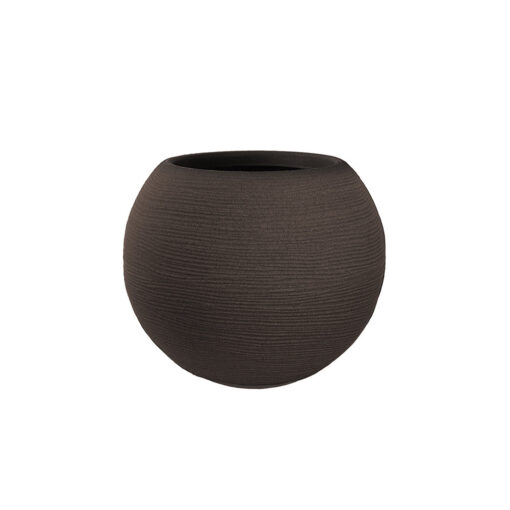Vaso in resina da esterno interno per piante tondo a sfera di design d.40x33h Botticelli Marrone - immagine 3