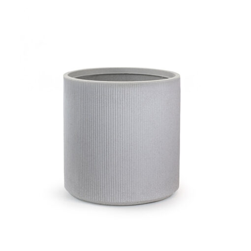 Vaso in resina da esterno interno per piante tondo cilindrico di design d.36x35h Modigliani Beige - immagine 3