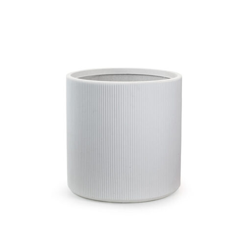 Vaso in resina da esterno interno per piante tondo cilindrico di design d.36x35h Modigliani Bianco - immagine 3