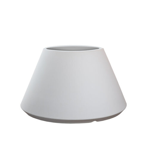 Vaso in resina da esterno interno per piante tondo conico design d.60x35h Stromboli Bianco - immagine 3